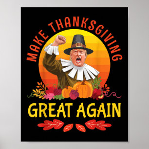 Poster Donald Trump Costume de pèlerinage Faire Thanksgiv
