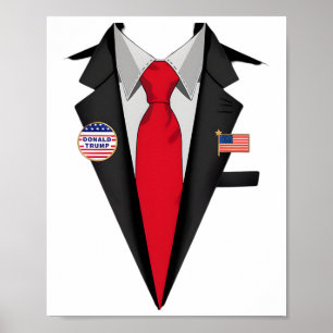 Poster Donald Trump Costume Et Cravate Halloween