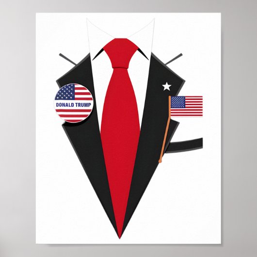 Poster Donald Trump Costume Et Cravate Halloween Costume (Devant)