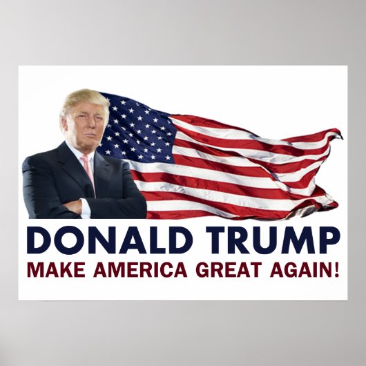 Poster Donald Trump - Drapeau américain (Devant)