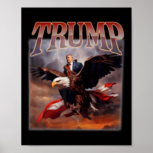 Poster Donald Trump Eagle Président américain 2024 Prenez (Devant)
