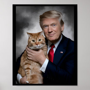 Poster Donald Trump Et Cat Drôle Trump Et Chat