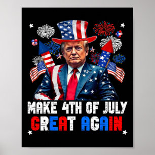 Poster Donald Trump Feu d'artifice patriotique rend le 4