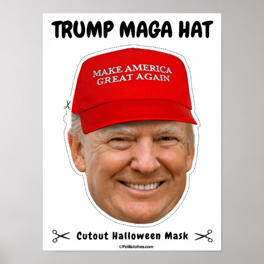Poster Donald Trump MAGA Casquette Masque d'Halloween (Devant)