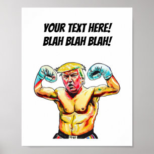 Poster Donald Trump Patriotic Boxing Président Portrait