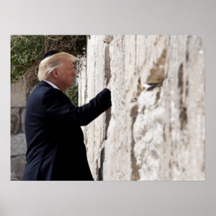 Poster Donald Trump place la note dans le mur occidental