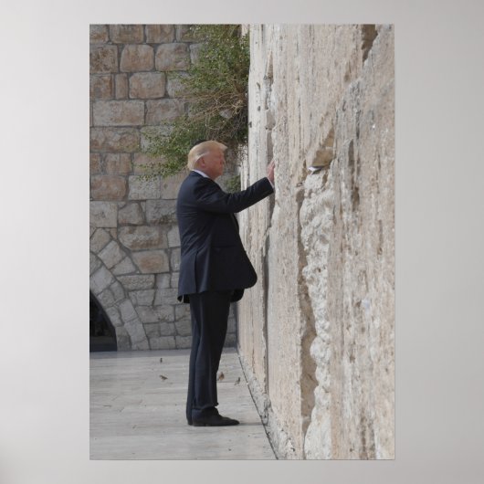 Poster Donald Trump Place Une Note Dans Le Mur Occidental (Devant)