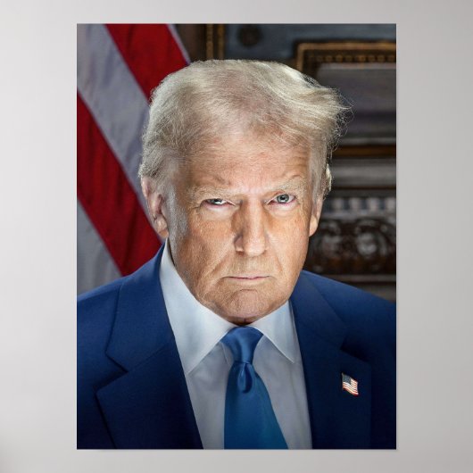 Poster Donald Trump Portrait officiel Photo 2025 (Devant)