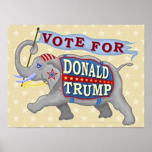 Poster Donald Trump Président 2024 Eléphant républicain (Devant)