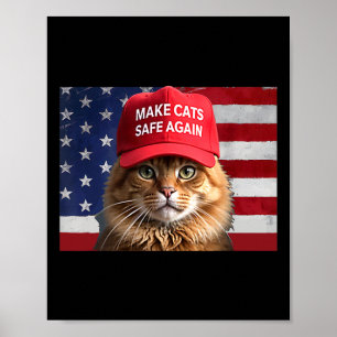 Poster Donald Trump Rend Les Chats Sûrs À Nouveau Chapeau