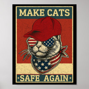 Poster Donald Trump Rend Les Chats Sûrs À Nouveau Chapeau
