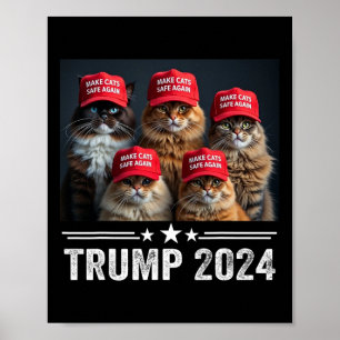 Poster Donald Trump Rendre les chats en sécurité Casquett