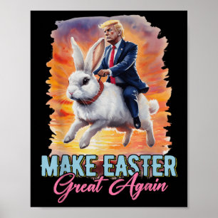 Poster Donald Trump Riding Bunny Rendre la Pâques grande