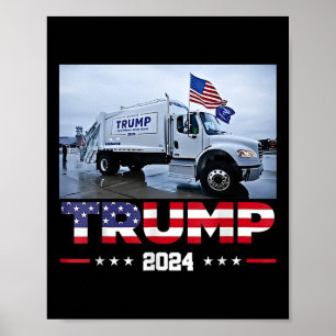 Poster Donald Trump roule dans un camion à ordures - Cami