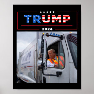 Poster Donald Trump roule dans une chemise de camion Garg