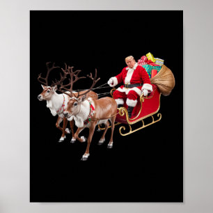 Poster Donald Trump Santa Claus Sleigh Noël Noël Noël Noë