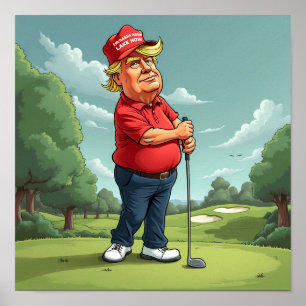 Poster Donald Trump sur le golf