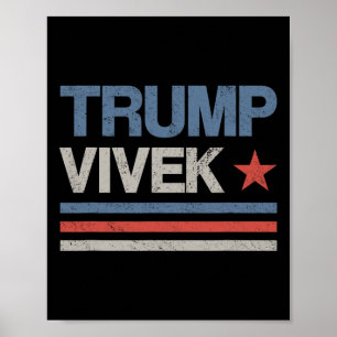 Poster Donald Trump Vivek Ramaswamy 2024 Président Républ