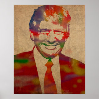 Poster Donald Trump Watercolor Portrait