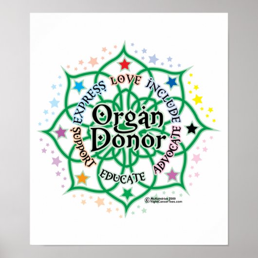 Poster Donateur d'organes Lotus (Devant)