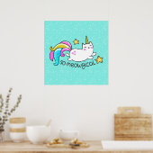 Poster Donc Meowgical Cute Unicorn kitty parties scintill (Cuisine)