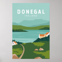 Donegal Irlande Retro Travel Art Vintage