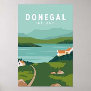 Poster Donegal Irlande Retro Travel Art Vintage