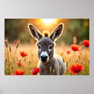 Poster Donkey été harmonie paysage rural art