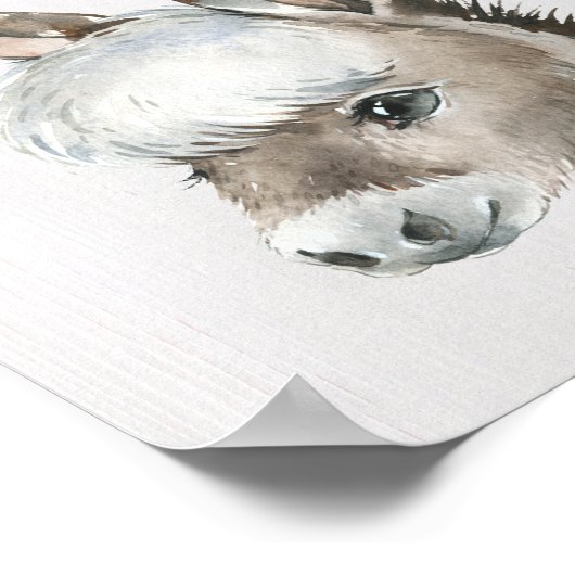 Poster Donkey Farm Nursery Art Imprimer (Coin)