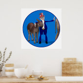 Poster Donkey Lover Oncle Sam (Cuisine)