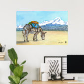 Poster Donkey sur High Plateau, Amérique du Sud (Bureau à domicile)