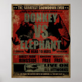 Poster Donkey vs Elephant (Devant)