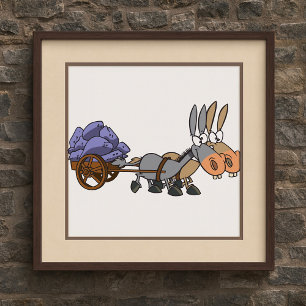 Poster Donkies Tirant Un Panier