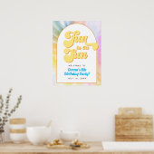 Poster DONNA Retro Font Tie Dye Pool Party Anniversaire (Cuisine)