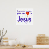 Poster Donne ton coeur à Jésus (Cuisine)