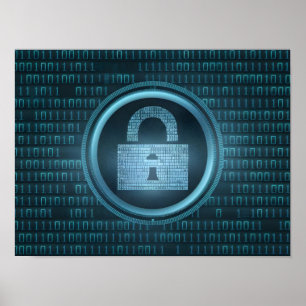 Poster Données binaires numériques noires sur l'écran de