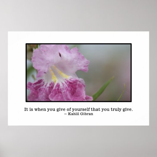 Poster Donner de soi est un vrai don (Devant)