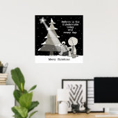 Poster Donneur de cadeaux-Joyeux Noël (Bureau à domicile)