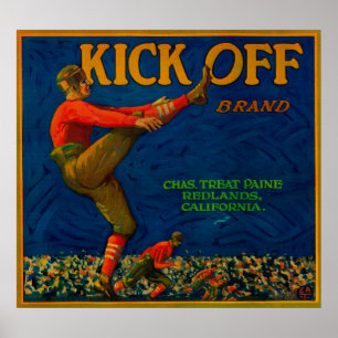 Poster Donnez un coup de pied LabelRedlands orange, CA