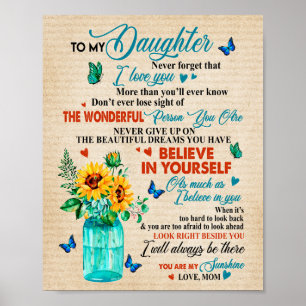 Poster Dons de filles  Lettre À Ma Fille De Maman