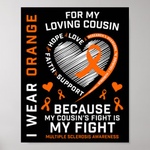 Poster Dons Orange Fighter Cousin Multiple Sclerosis Awa