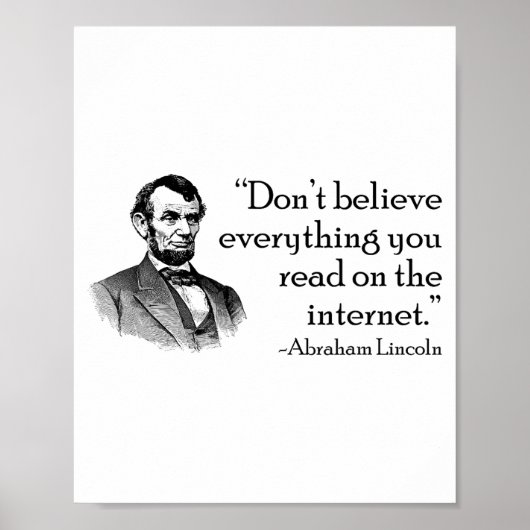 Poster Don't Believe Everything You Read On The Internet (Devant)
