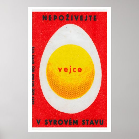 Poster Don't Eat Raw Egg - Matchbox Print - Czech Wall (Devant)