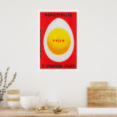 Poster Don't Eat Raw Egg - Matchbox Print - Czech Wall (Cuisine)