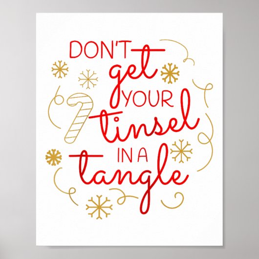 Poster Don't Get Your Tinsel In A Tangle Christmas Raglan (Devant)