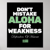 Poster Don't Mistake Aloha For Weakness (on Back)  (Devant)