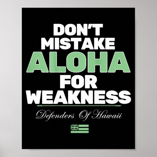 Poster Don't Mistake Aloha For Weakness (on Back)  (Devant)