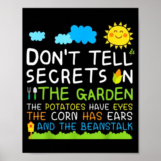 Poster Don't Tell Secret In The Garden Funny Gardener  (Devant)