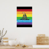 Poster Don't tread on me Gadsden flag LGBT Rainbow grunge (Cuisine)