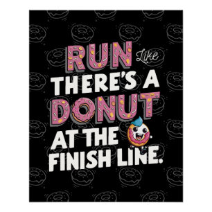 Poster Donut à la ligne finale Funny Fitness Motivation